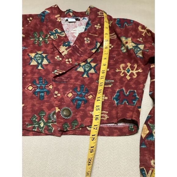 Vintage 80’s Banjo Dallas Texas Cropped Button Woven Western Cowboy Jacket S - Picture 7 of 8